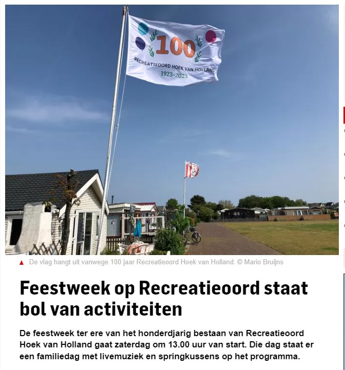 Algemeen Dagblad over de feestweek op Recreatieoord Hoek van Holland