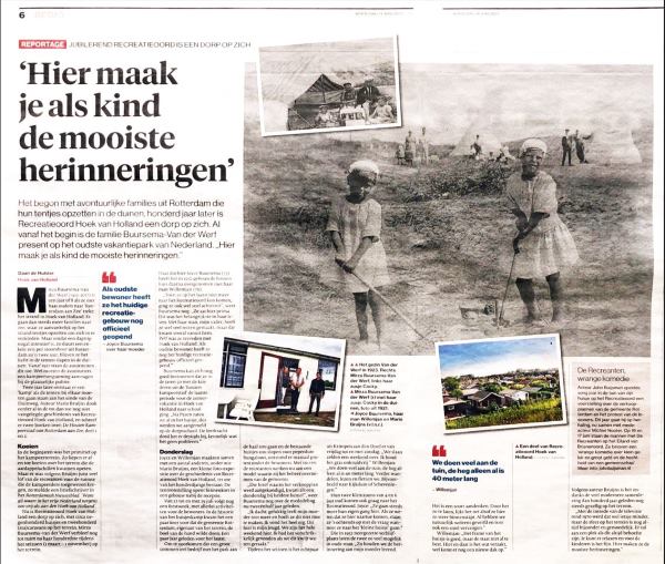artikel in Algemeen Dagblad met familiegeschiedenis Recreatieoord Hoek van Holland